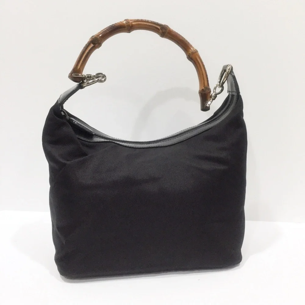 vintage gucci nylon, leather, and bamboo hobo - Picture 3 of 12
